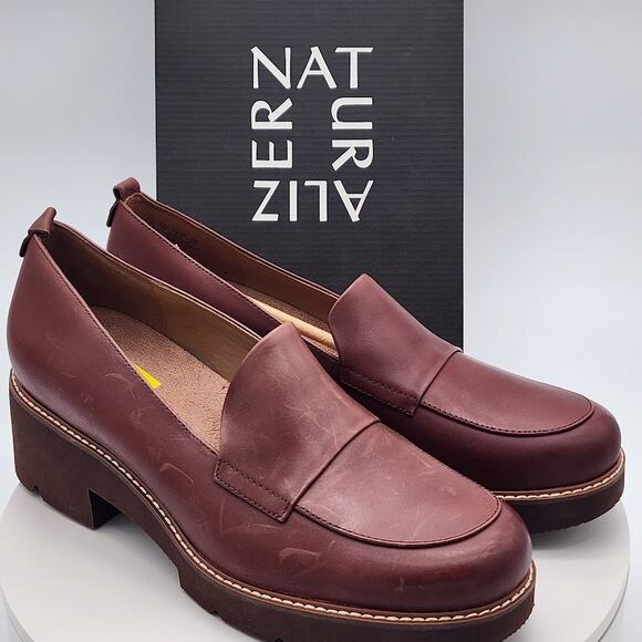 Naturalizer Shoes - NEW Naturalizer Darry Cabernet Leather Lug Sole Loafers Women's Size 12M Comfort